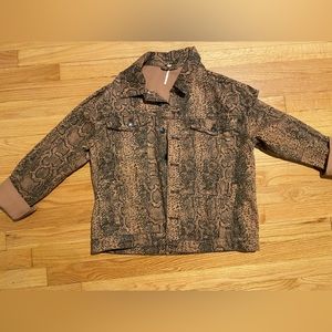 Snake skin design Free People denim looking jacket